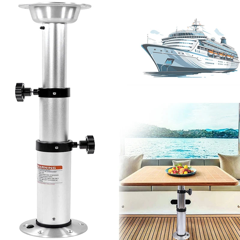 3 Levels Adjustable Aluminum Alloy RV Boat Table Pedestal 17-28 Inch Height Range, Suitable for RV boats yacht dining table base