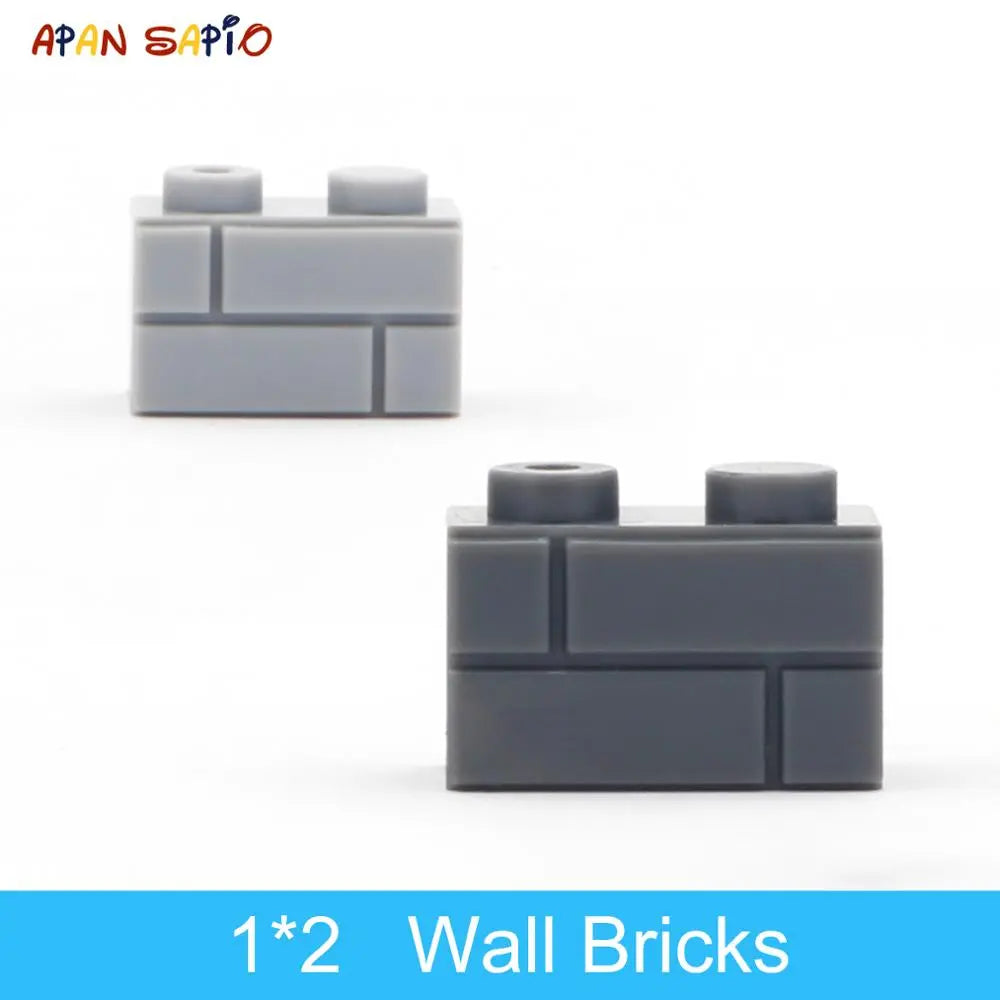 DIY Building Blocks Wall Figures Bricks 1x2 Dots 50/100PCS Educational Creative Toys for Children Size Compatible With 98283