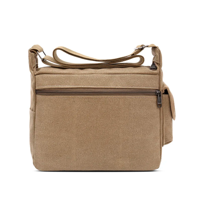 Canvas Messenger Bag for Men Vintage Water Resistant Waxed Crossbody bags Briefcase Padded Shoulder Bag for Male Handbag