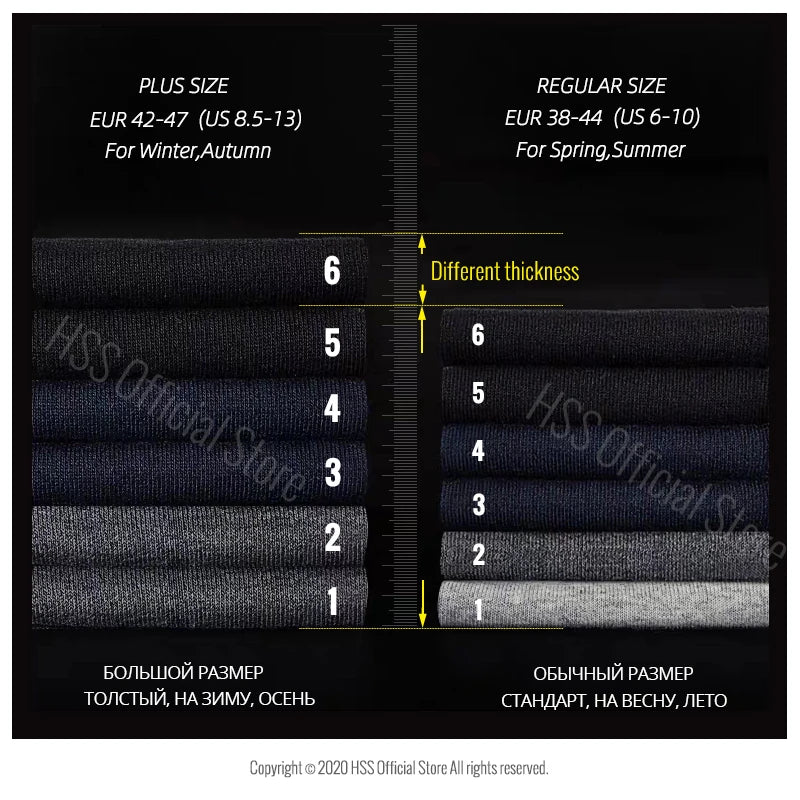 HSS 2023 High Quality Casual Men's Business Socks Summer Winter Cotton Socks Quick Drying Black White Long Sock Plus Size US7-14