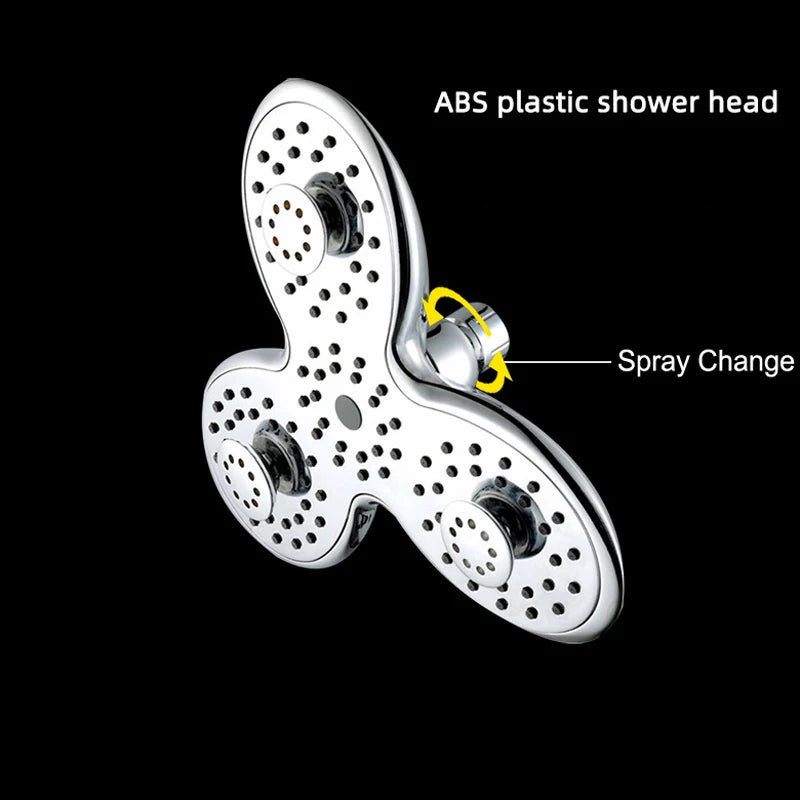 10 Inch ABS Bathroom Shower Head Petal Shape 3 Function Waterfall Adjustable Top Shower Head Shower Faucet Head SPA Shower Head
