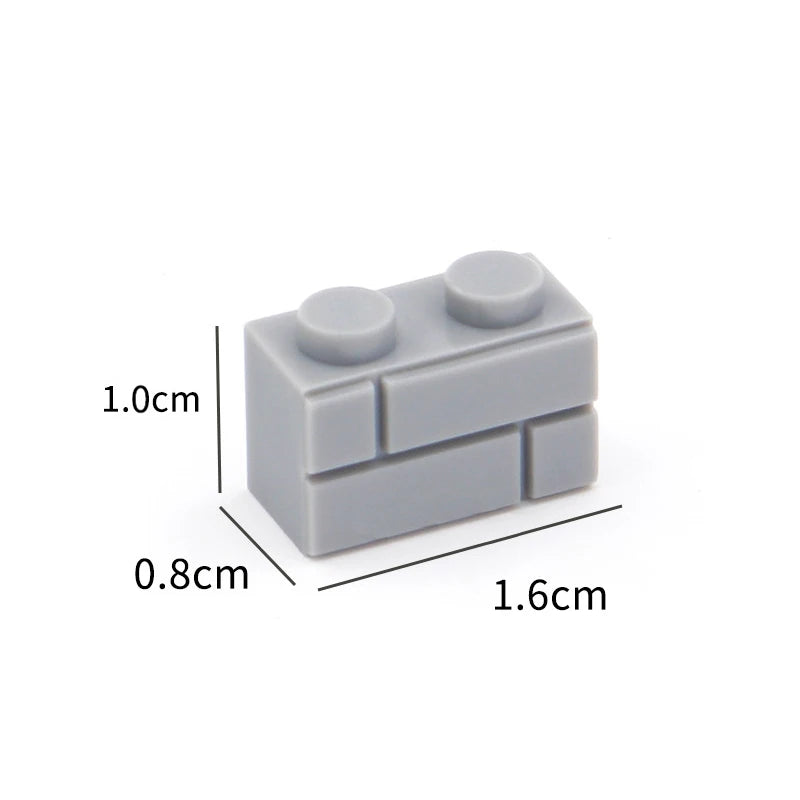 DIY Building Blocks Wall Figures Bricks 1x2 Dots 50/100PCS Educational Creative Toys for Children Size Compatible With 98283
