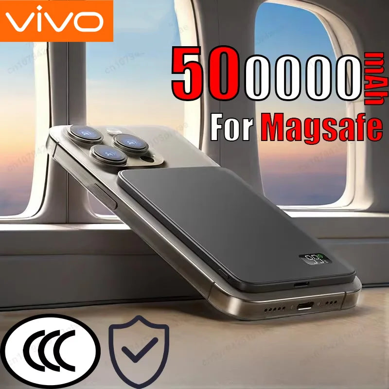 VIVO 50000mAh CCC Certification Thin Power Bank Ultra For MagSafe Magnetic Wireless Fast Charging Portable Battery Display