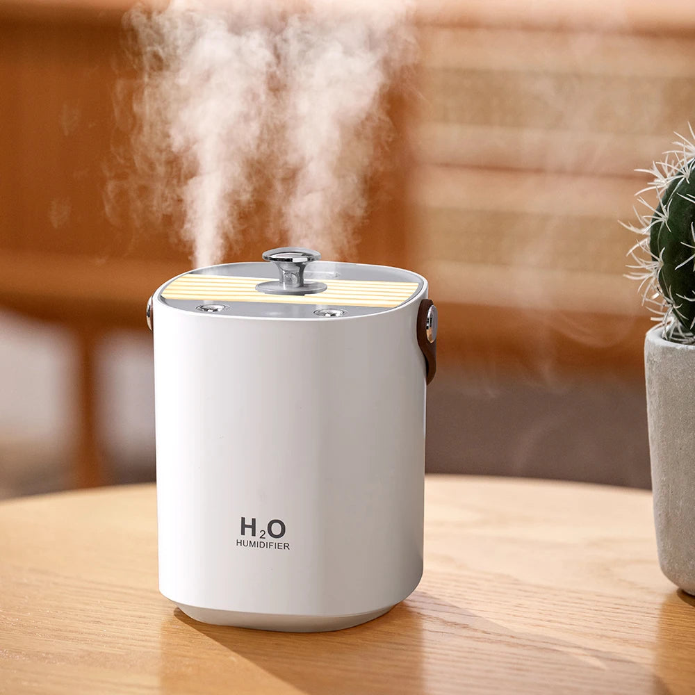 New 1.2L Portable Air Humidifier Quiet Ultrasonic Humidifiers with Light for Bedroom USB Rechargeable Autoshut Off Humidifiers