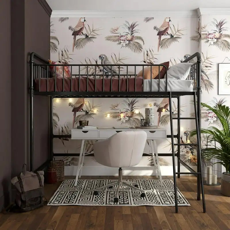 Twin Metal Loft Bed, Black Base para cama Human dog bed Inflatable bed Inflatable bed Human dog bed Base para cama