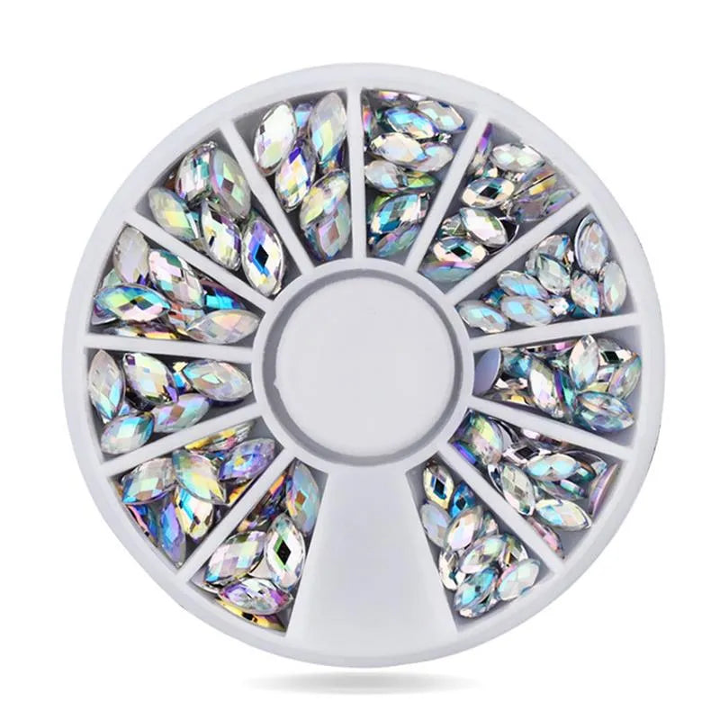2mm/3mm/4mm/5mm AB Acrylic Diamond Nail Glitter Rhinestones Crystal DIY Nail Art Decorations Manicure Accessories Tools