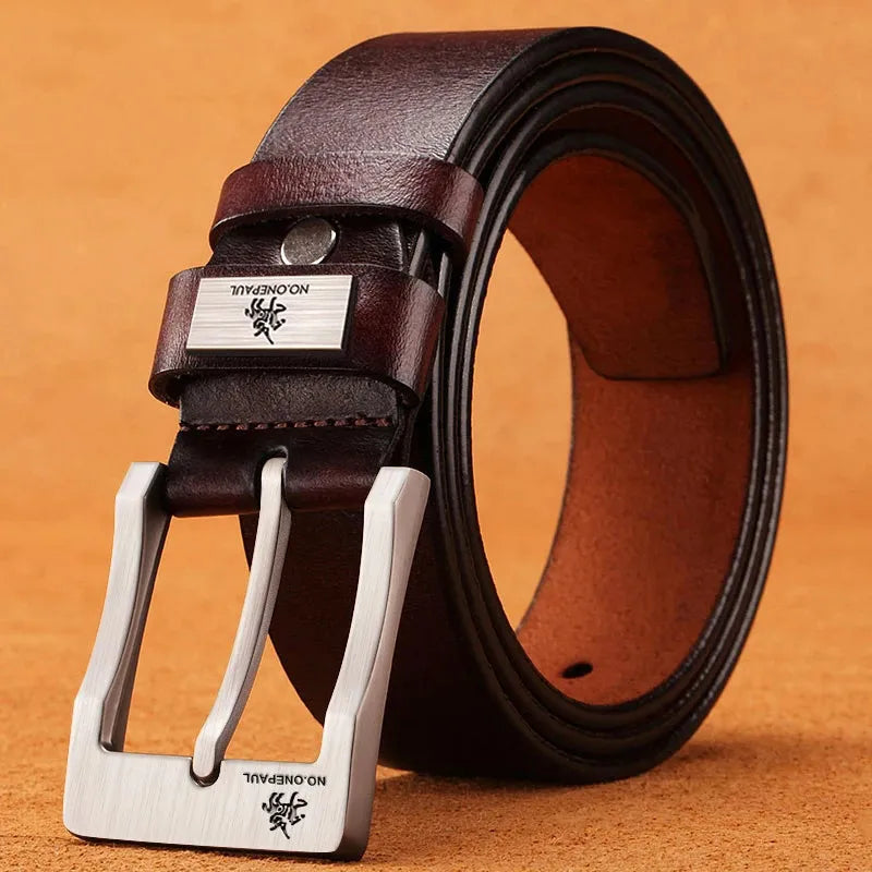 Leather Men's High-quality Buckle Jeans Leather Casual Belt Business Denim Belt Men's Fashion Designer 2025 New