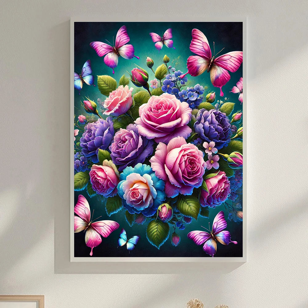 5D DIY Animal Butterfly Diamond Painting Kit Mosaic Flower Full Round Drill Painting Home Decor Art Gift Rhinestone Pictures