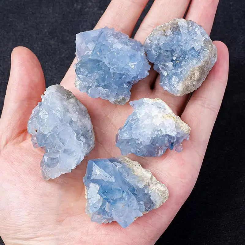 1pc Natural Beautiful Celestite Crystal Raw Druzy Cluster Blue Geode Rough Mineral Specimen Home Decor