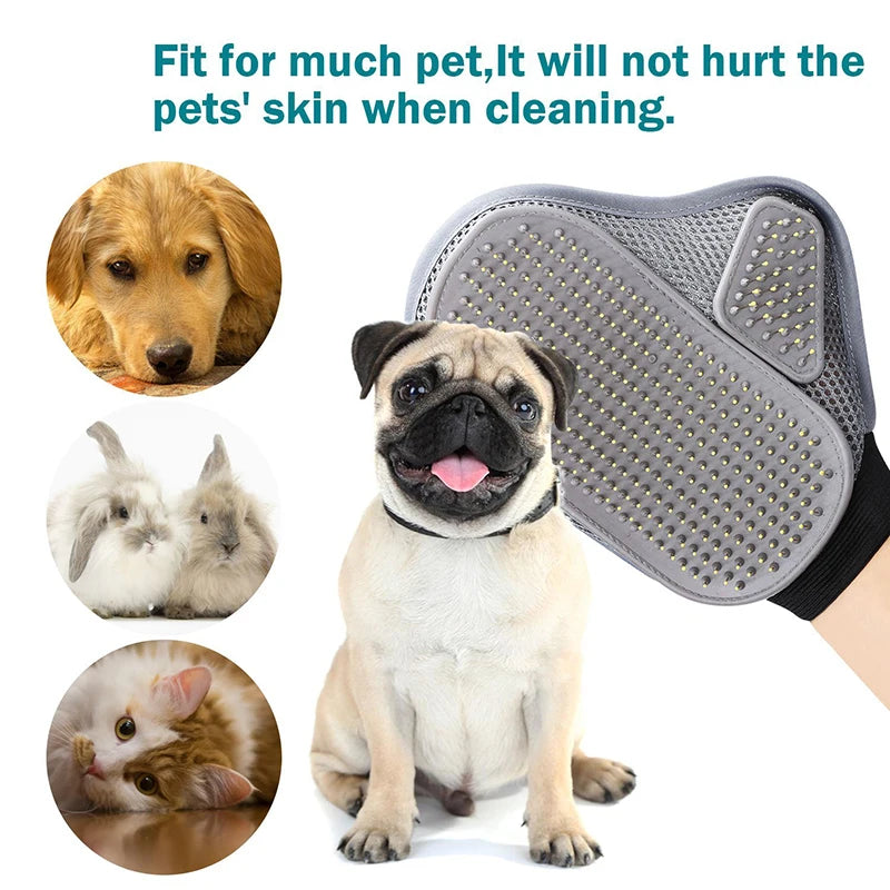 Dog Grooming Glove Hair Removal Brush Silicone Combing Deshedding Brush Dog Cat Bathing Massage Shower Rubber Mitt Pet Product