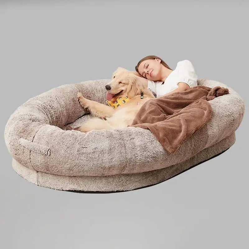Ultimate Comfort for Humans and Dogs with Detachable Indoor Giant Bed and Outdoor Pet Bed