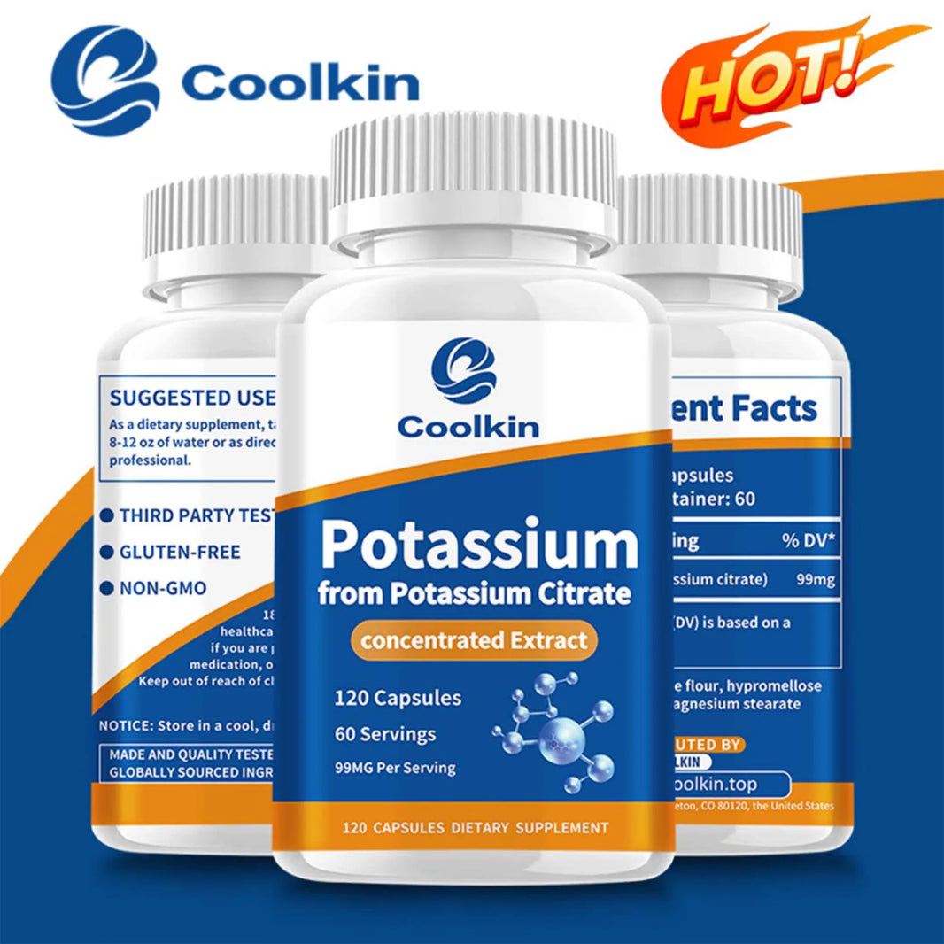 Potassium Citrate - Helps Maintain Electrolyte Levels, Promoting Muscle Function and Heart Health - 120 Capsules