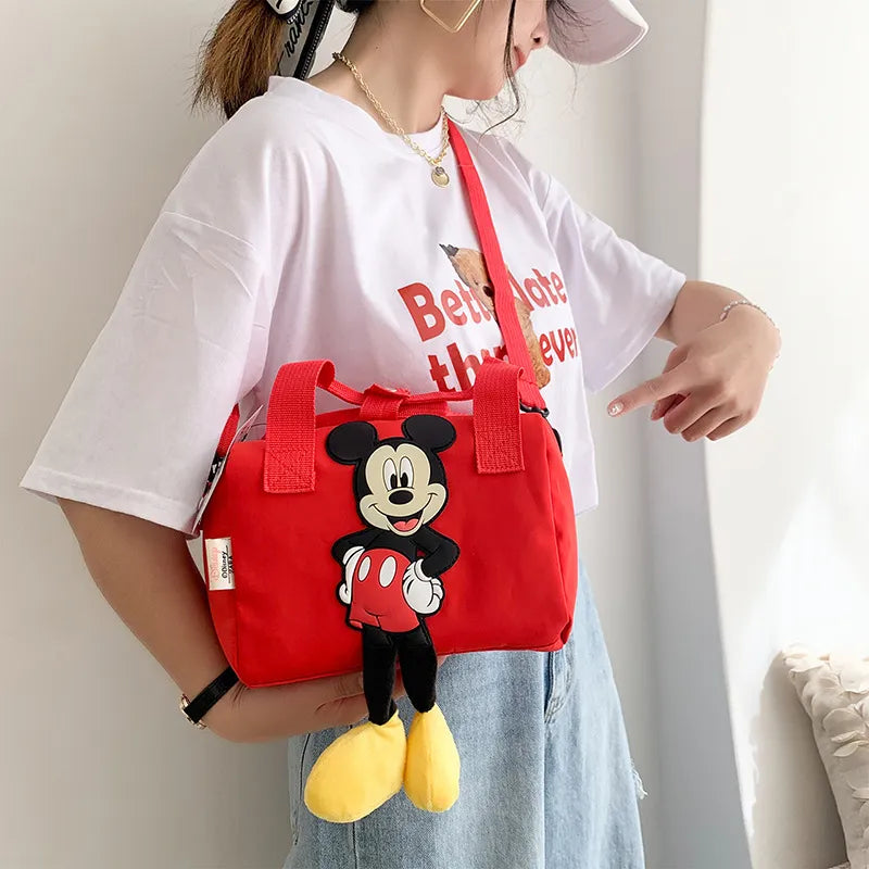 2023 New Disney Shoulder Bags Cartoons Mickey Mouse Nylon Bag Women Messenger Bag Cute Anime Fashion Handbag Gifts for A Girls
