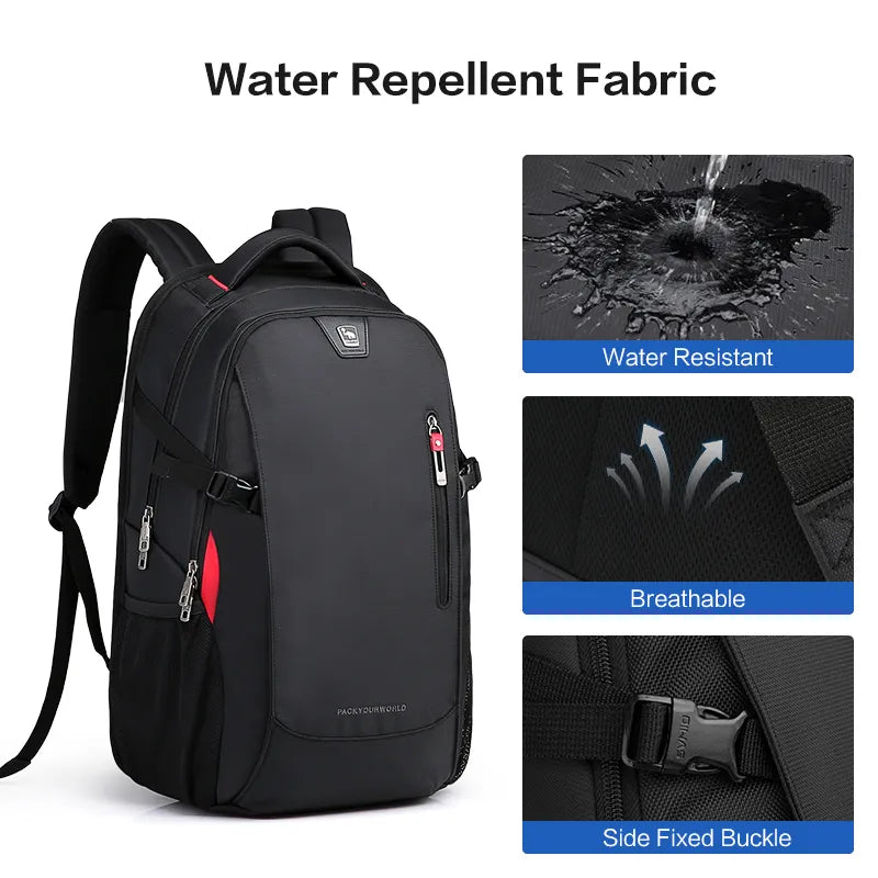 OIWAS Laptop Backpacks 14 Inch School Bags Waterproof Nylon 29L Casual Shoulder Bagpack Travel Teenage Men's Backpack Mochila