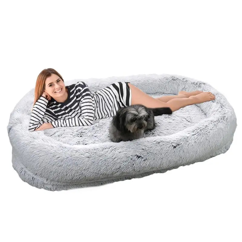 Oval Oversized Dog Bed Human Pet Kennel Human Puppy Sleeping Bed Rest Pads Cushion Washable Pet Mat For Large Medium Small Dogs