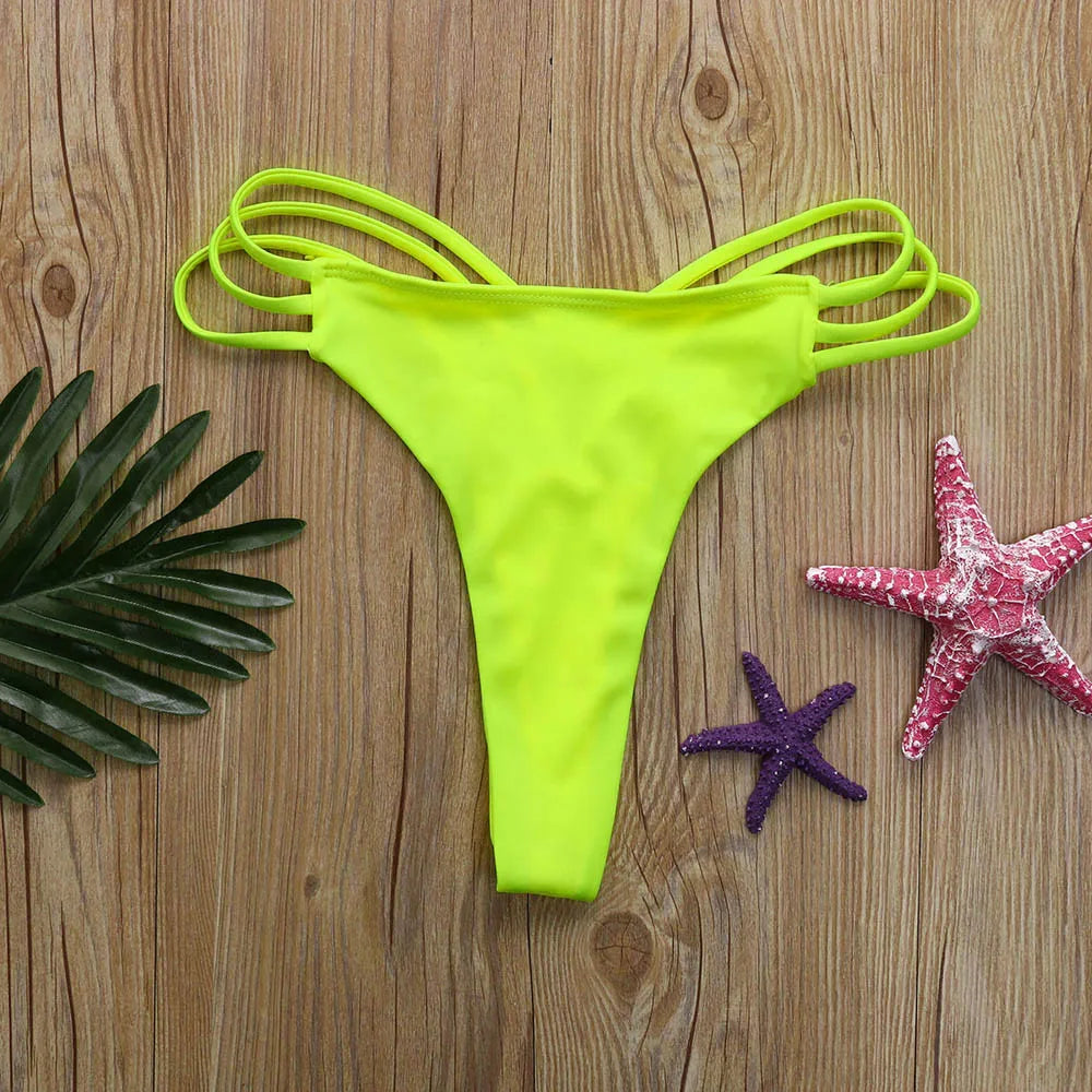 Swimwear Trunks Sexy Women Bikini Swim Thong Bottoms Crisscross Bandage V Swimwears Bikini 2024 Women Fast Shipping