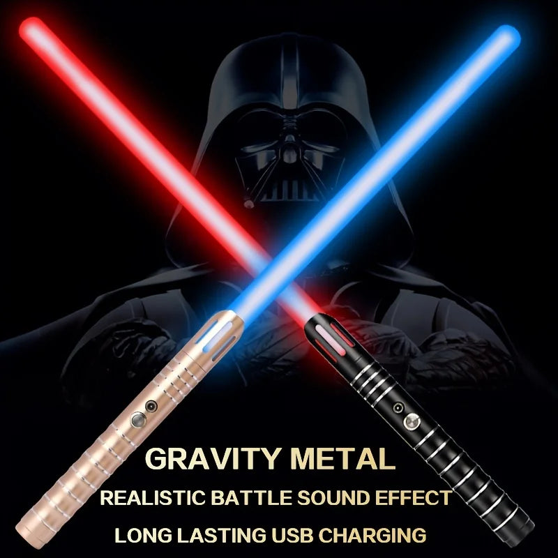 Light up Saber 16 Colors & Sounds RGB Light Sword Metal Handle Laser Sword Toys Light Quiet Mode Children Cosplay Christmas Gift