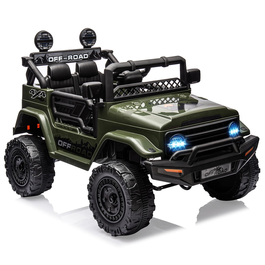 12V Kids Ride On Truck with Remote Control Spring Suspension Bluetooth Connectivity and Led Lights for 3-8years Birthday Gifts