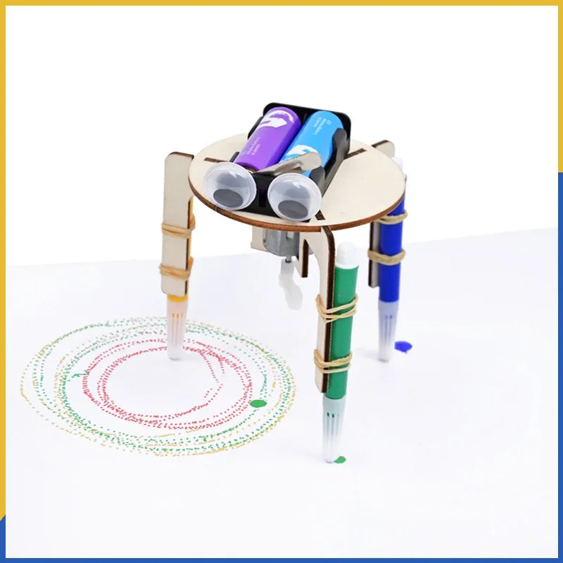 DIY Graffiti Robot STEAM Model Assembling Kits for Kids Education Science Puzzle Experiment Children Hand Make Vibration Toys