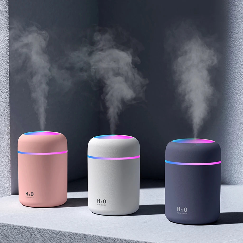 300ML Portable  Air Humidifier Mini  Aroma Essential Oil Diffuser USB Powered Mist Sprayer With Night Light  for Home Office Car