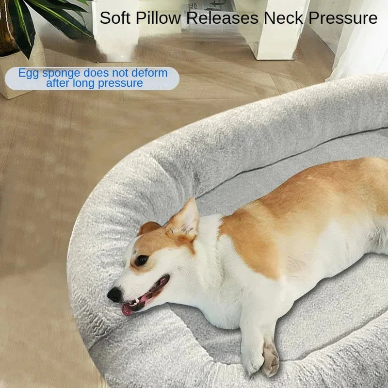 Removable Human Dog Bed, Giant Dog Bed for Humans, Washable Plush Dog Bed, 3D Sponge Filling Pet Bed, Anti-slip Dog Kennel Pad