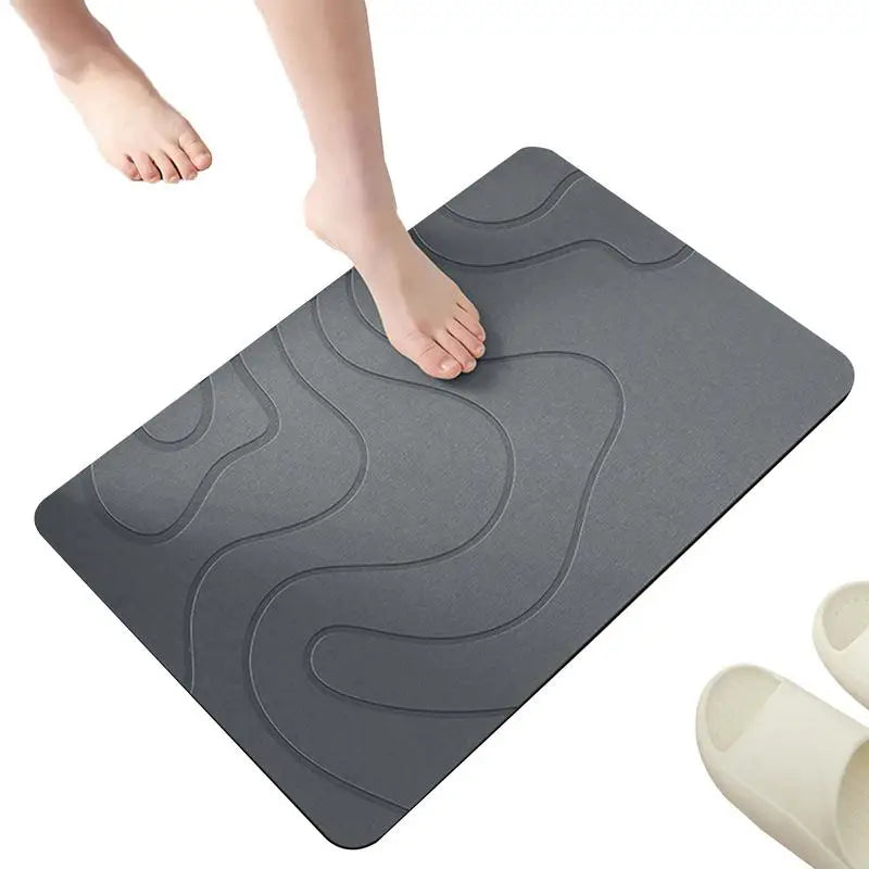 1pcs Indoor Diatomite Stone Bath Mat Diatom Mud Soft Mat Water Absorption Quick Drying Diatomite Stone Shower Mat Entryway Rugs