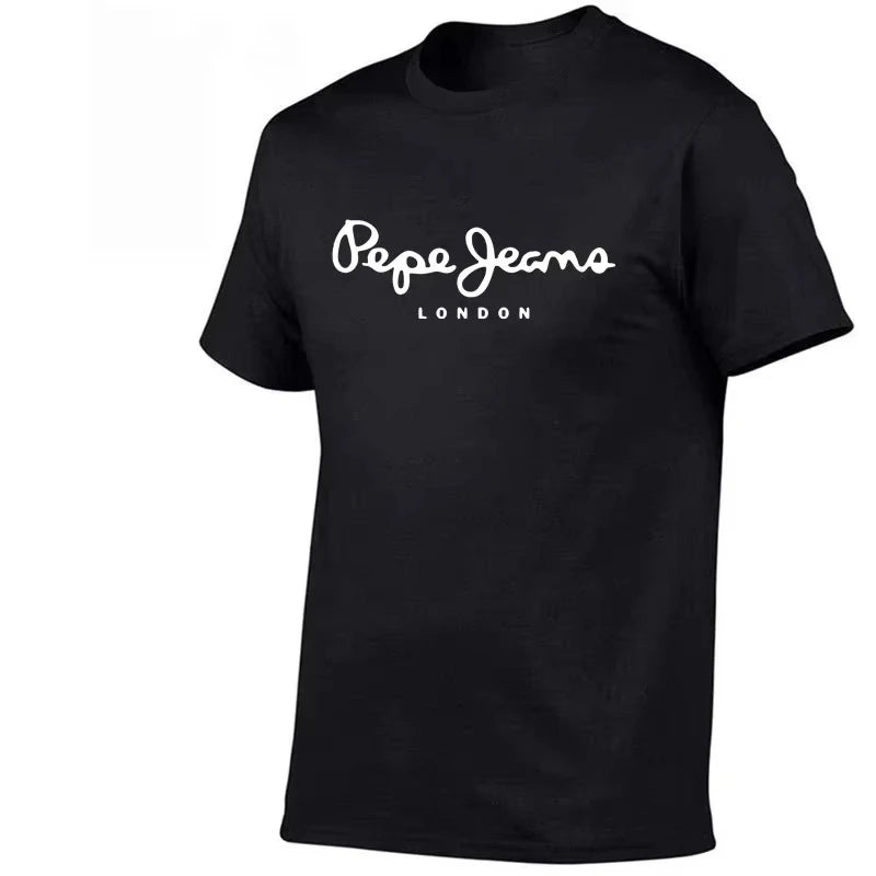 2025 Newest Pepe-Jeans-London Logo T-Shirt Summer Men's Women's Short Sleeve Surfing beach T-shirt Tops Unisex oversized t shirt