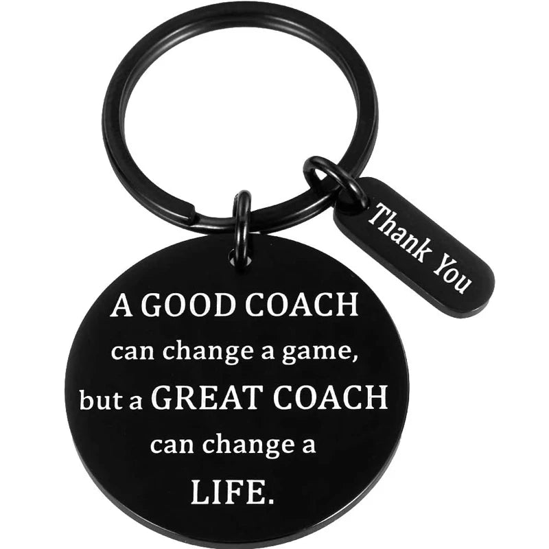 Thank You Retirement Gifts For Coach Keychain For FootBall Soccer Basketball Coach - A Good Coach Can Change a Game Keychain