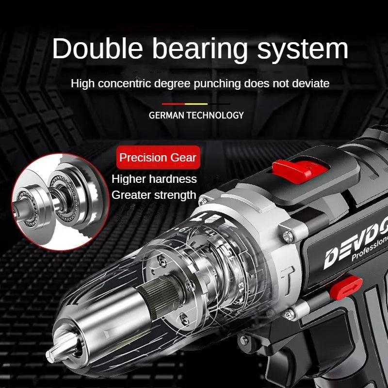 16.8V cordless impact drill 650W high-power electric drill lithium battery dual speed 150 torque electric screwdriver power tool