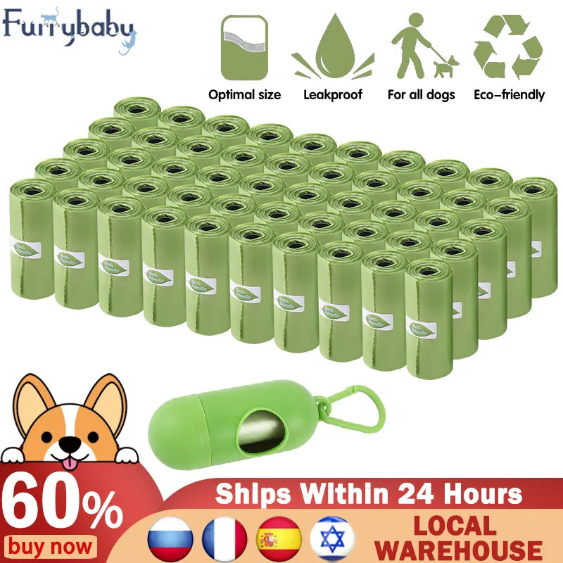 Pet Dog Poop Bags Biodegradable Compostable Eco Friendly Dog Waste Bags Dispenser Outdoor Degradable Dog Excrement Bags supplies