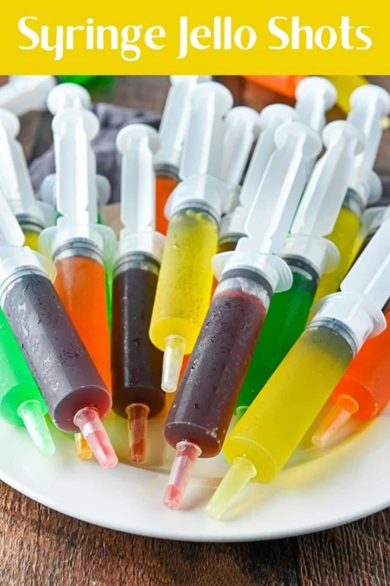 24-96Pcs Jello Syringe Shots Spooky Halloween Cocktails Syringe Shot 0.67/2oz Revive Shots for Nurse Party Thanksgiving Xmas