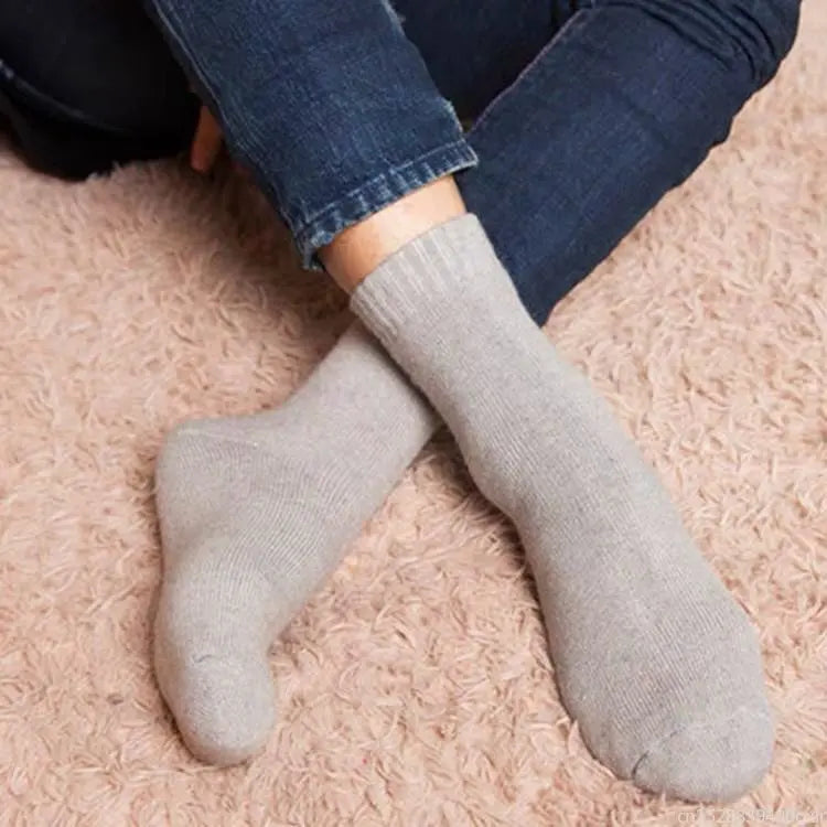 Youpin 3 Pairs Winter Warm Women Socks Wool Men Socks Super Thicker Solid Socks Merino Wool Socks Against Cold Snow Terry Socks