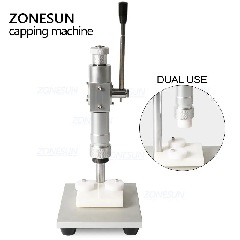 ZONESUN Manual Crimping Machine Perfume Crimper Capper Metal Collar Cap Press Capping Machine Spray Crimper Seals ZS-TYG2