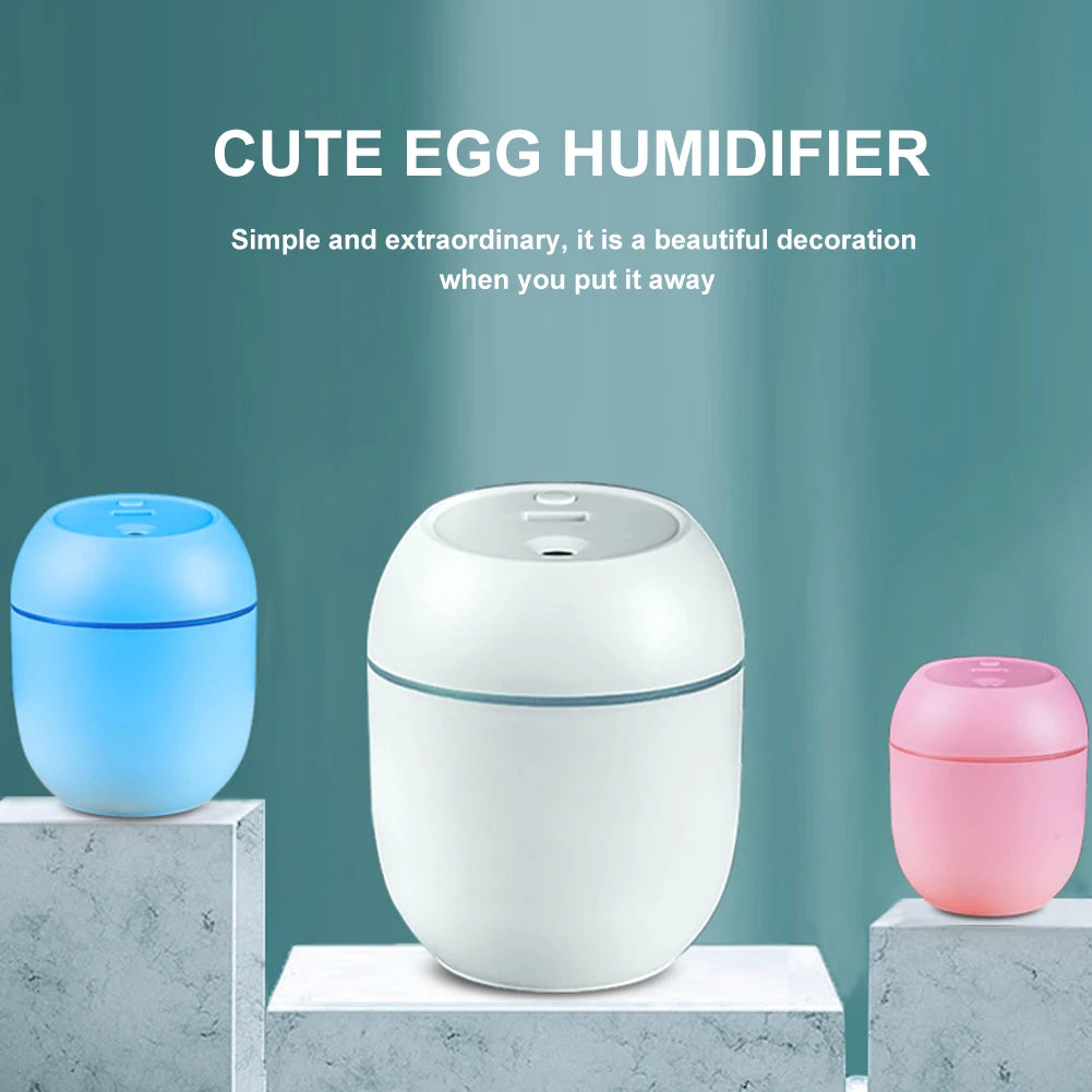 New USB Portable Air Humidifier 250ML Essential Oil Diffuser 2Modes Auto Off with LED Light for Home Car Mist Maker Face Steamer