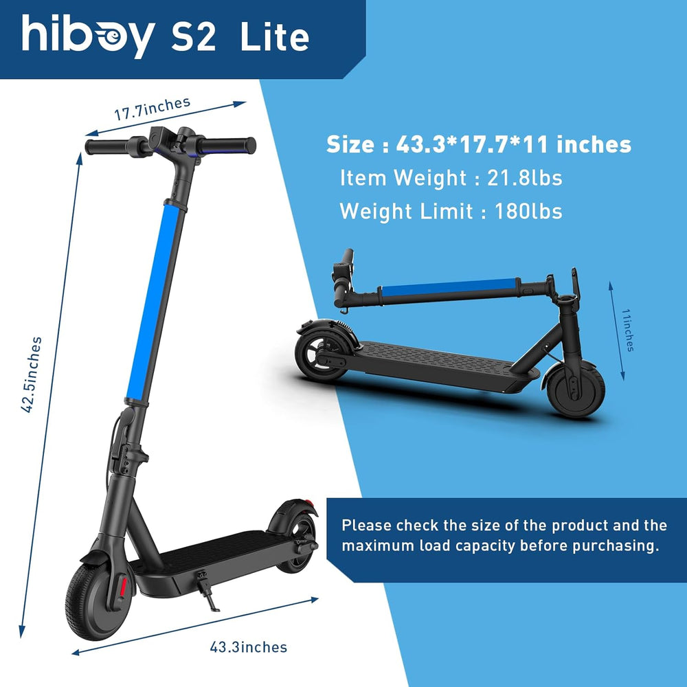 S2 Lite Electric Scooter - 6.5" Solid Tires - up to 10.6 Miles Long-Range & 13 MPH Portable Folding Commuting Kick-Start Boost Scooter for Teens