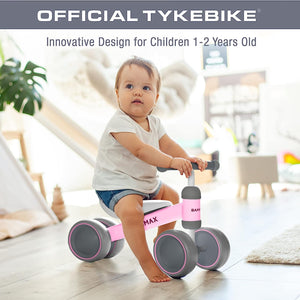 Tykebike® Ride on Toy | Baby Balance Bike for Toddlers 1-2 Years | Lightweight Steel Kids Bike with Easy Glide Wheels & Safer Steering | Indoor/Outdoor Use