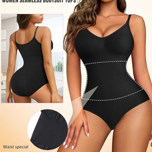 Women Slimming Bodysuits Shapewear Tops Tummy Control Body Shaper Spaghetti Strap Camisole Leotards Bodycon Jumpsuit