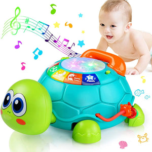 Baby Toys 12-18 Months, Light up Baby Toys 6 to 12 Months Musical Turtle with Letters Numbers Phone Infant Baby Toys for 6 9 12 18 Months Educational Learning Toys