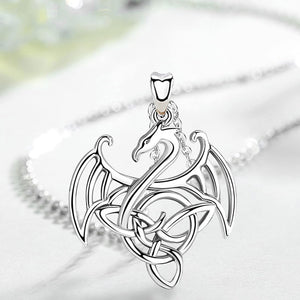 Dragon Necklace for Women Sterling Silver Dragon Jewelry Dragon Pendant Celtic Dragon Gifts for Mother Daughter Sister Wife