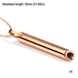 Stainless Steel Anxiety Breathing Necklace for Women Stress Relief Meditation Necklaces Yoga Ritual Female Jewelry Accessories