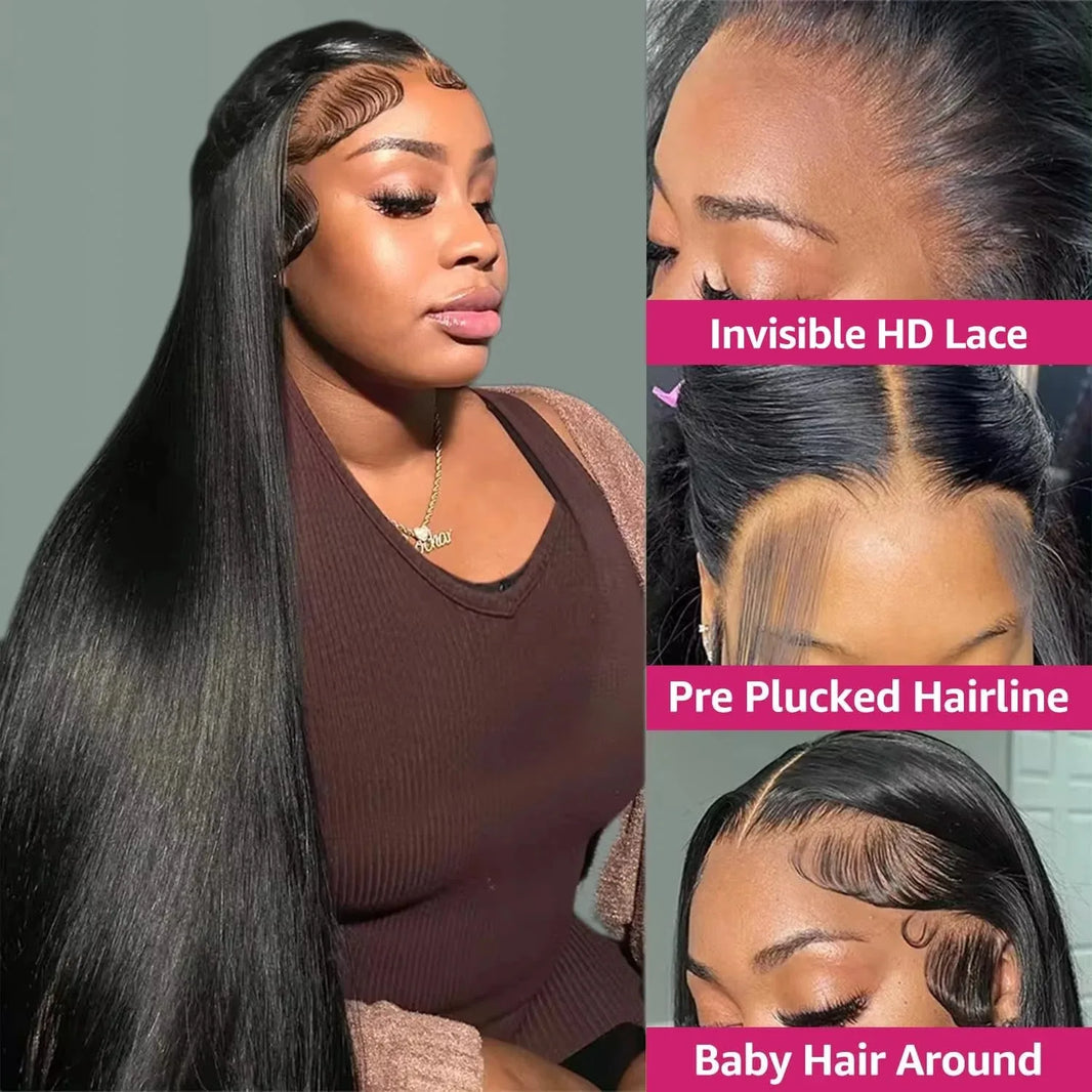 Mossily 250% Bone Straight Human Hair Wigs 13x6 HD Lace Frontal Wig Brazilian 13x5 Lace Front Wig Brazilian Remy For Black Women