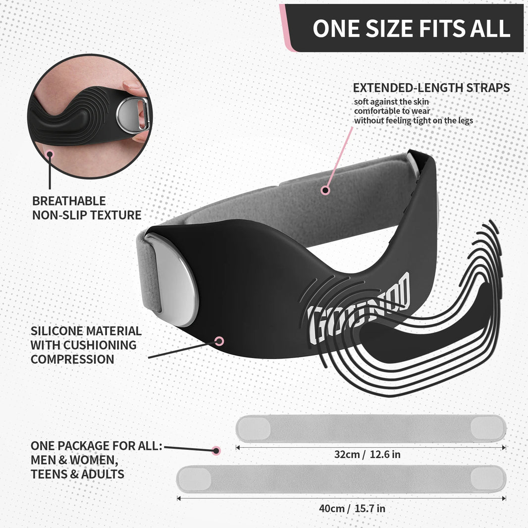 GOUNOD Silicone Patellar Tendon Support Strap for Knee Pain Relief Non-slip Adjustable Knee Straps Running Hiking Patella Band