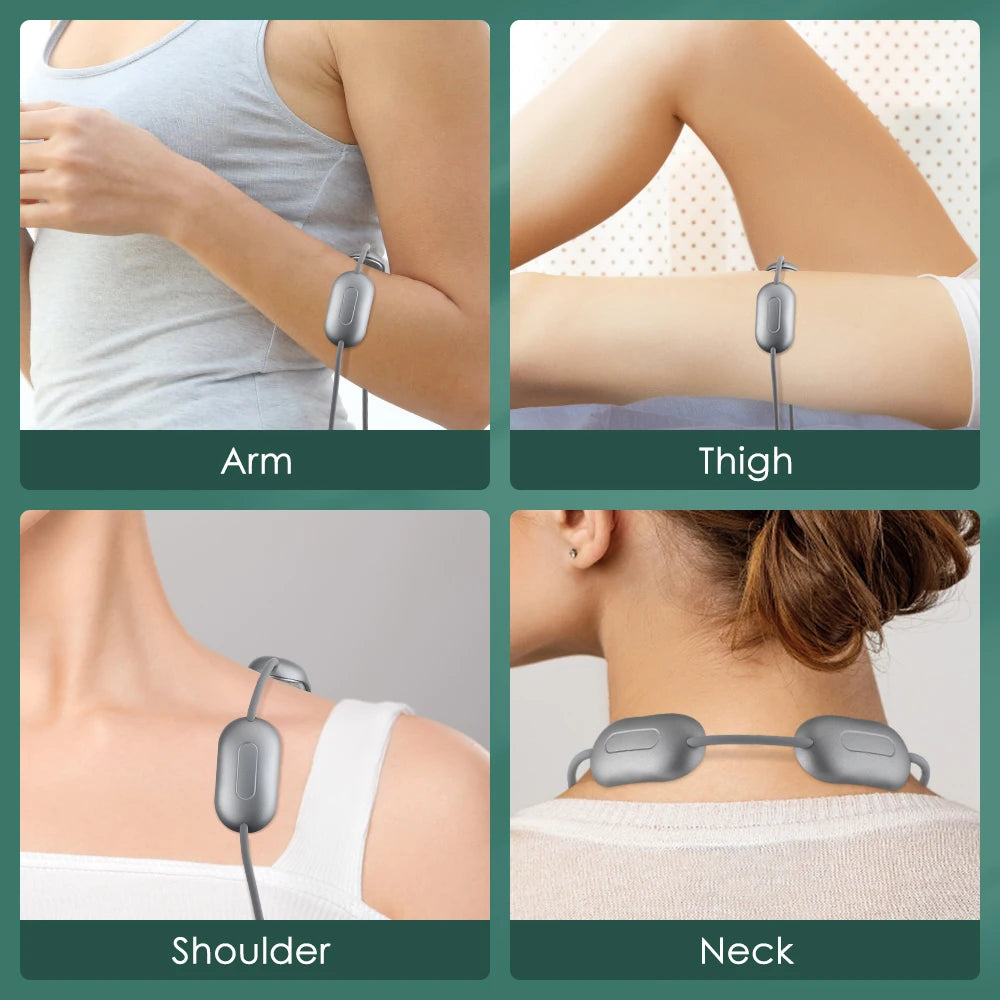 EMS Hanging Neck Massager Heating TENS Pulse Cervical Spine Massager Smart Shoulder Spine Kneading Low Frequency Relaxation Tool