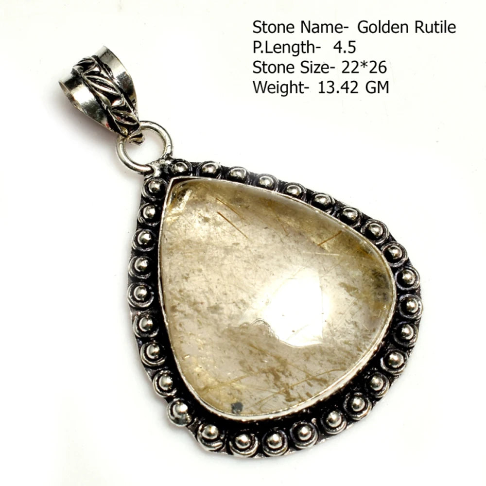 Genuine Turquoise Amazonite Ruby Zoisite Moonstone Pendant