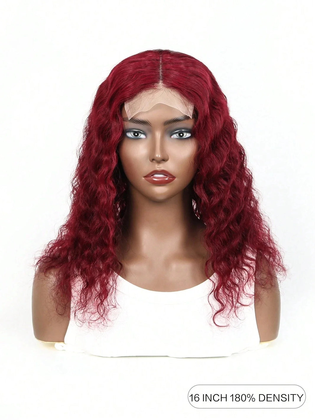 99J Red Burgundy Deep Wave Bob Human Hair 13x4 Short Curly Bob Lace Front Wig For Women 180% Density Win Red Colored Short Lace