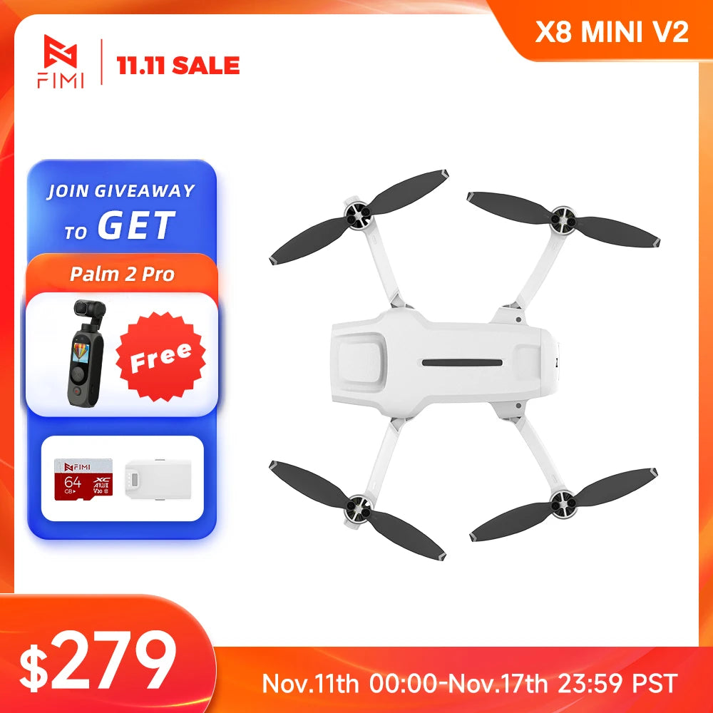 FIMI X8 Mini v2 Drone with camera 4k remote control helicopter 3-axis Gimbal 249g helicoptero controle remoto Mini x8 pro drone