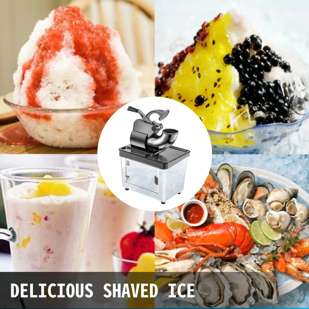 VEVOR Electric Snow Cone Machine Ice Shaver Crusher Granizing Glass Blender Mixer Chopper Stainless Steel Cool Colder Commercial