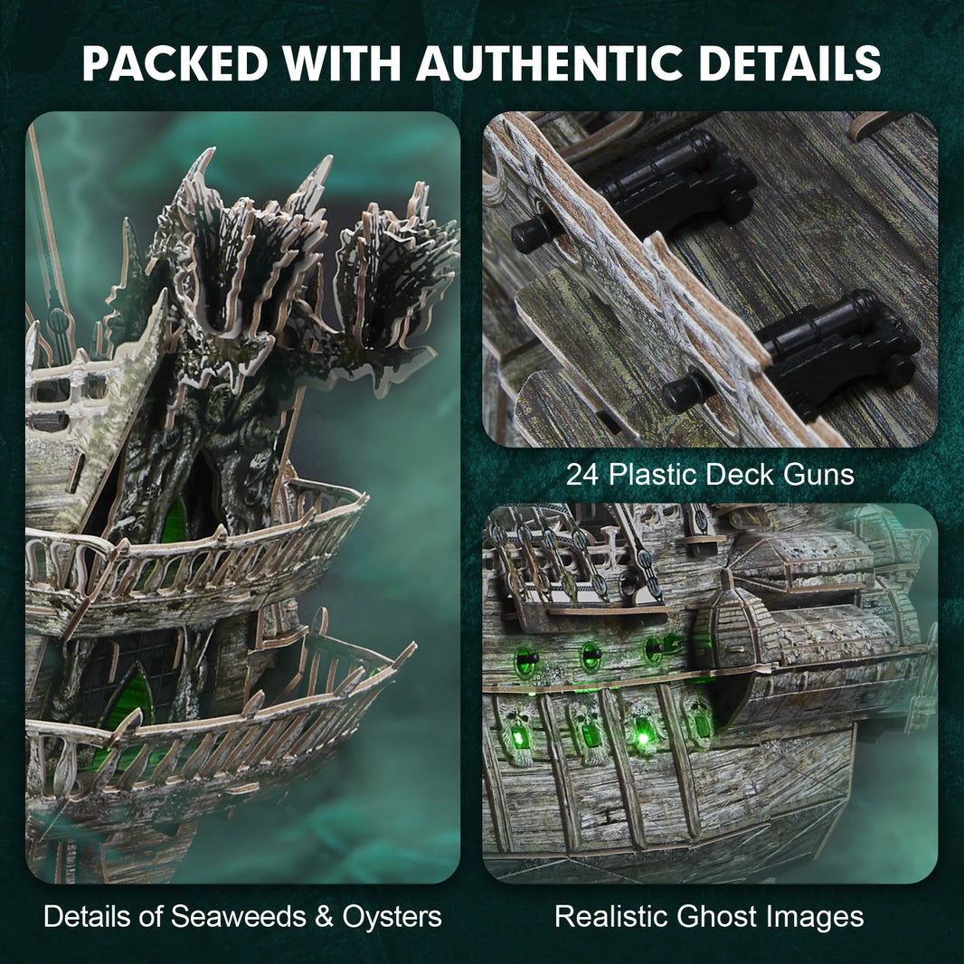 CubicFun 3D Puzzles Ship from PL/US/RU LED Flying Dutchman Pirate Ship Model Queen Anne Revenge Sailboat Titanic Ship Jigsaw