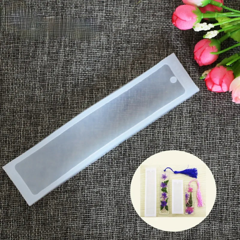 1PCS Craft DIY Transparent UV Resin Liquid Silicone Mold Rectangle Bookmarks Resin Molds for DIY Pendant Charms Making Jewelry