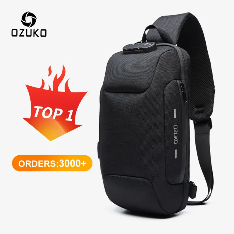 OZUKO 2022 New Multifunction Crossbody Bag for Men Anti-theft Shoulder Messenger Bags Male Waterproof Short Trip Chest Bag Pack